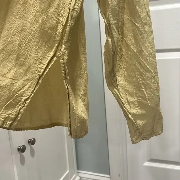 CP SHADES Light Mustard Yellow Rayon & Cotton 2-Piece Set, Size S